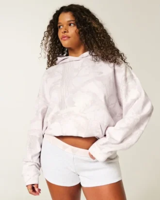 Sudadera con capucha oversize rosa camuflaje