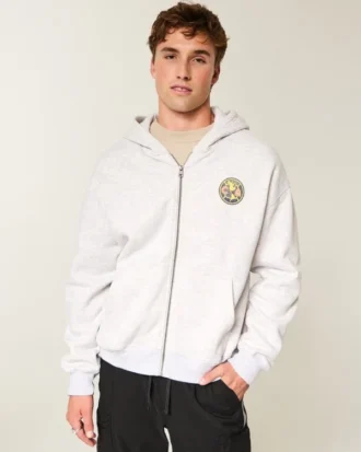 Sudadera con capucha y cremallera Boxy Club América Las Águilas Graphic Sudadera con capucha y cremallera Boxy Club América Las Águilas Graphic