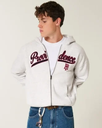 Sudadera con capucha y cremallera con estampado de Providence, Rhode Island