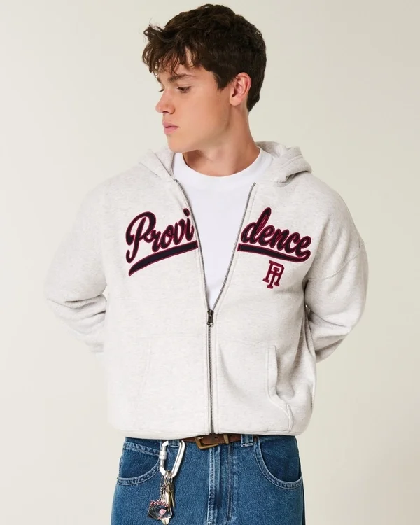Sudadera con capucha y cremallera con estampado de Providence, Rhode Island Sudadera con capucha y cremallera con estampado de Providence, Rhode Island