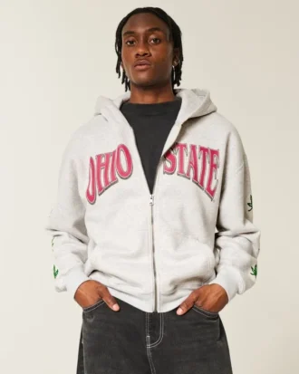 Sudadera con capucha y cremallera con gráfico de los Buckeyes de la Universidad Estatal de Ohio Sudadera con capucha y cremallera con gráfico de los Buckeyes de la Universidad Estatal de Ohio