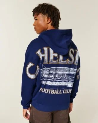 Sudadera con capucha y cremallera con gráfico del Chelsea Football Club