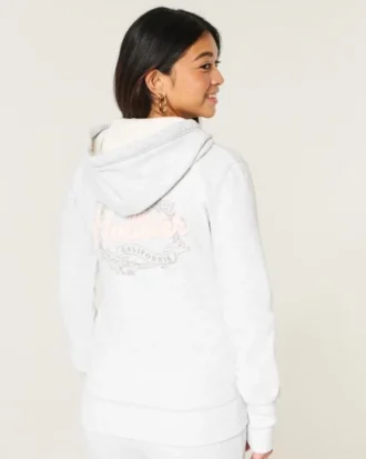 Sudadera con capucha y cremallera con gráfico del logotipo y forro de nido de abeja