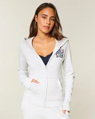 Sudadera con capucha y cremallera con logotipo gráfico
