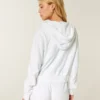 Sudadera con capucha y cremallera de felpa Sudadera con capucha y cremallera de felpa