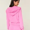 Sudadera con capucha y cremallera de felpa Sudadera con capucha y cremallera de felpa