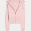 Sudadera con capucha y cremallera de punto trenzado de Gilly Hicks.