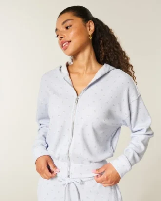 Sudadera con capucha y cremallera Gilly Hicks Relaxed Waffle Sudadera con capucha y cremallera Gilly Hicks Relaxed Waffle