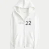 Sudadera con capucha y cremallera Malibu con forro de gofre y estampado gráfico Sudadera con capucha y cremallera Malibu con forro de gofre y estampado gráfico