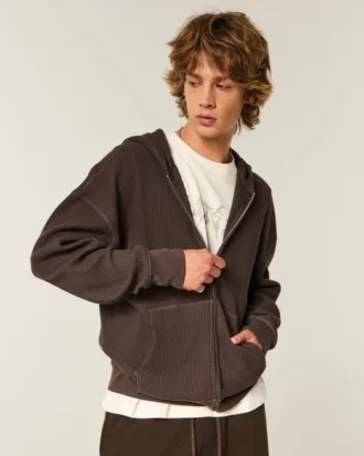 Sudadera con capucha y cremallera térmica