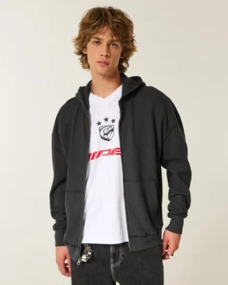 Sudadera con capucha y cremallera térmica