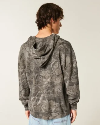 Sudadera con capucha y cremallera térmica de camuflaje