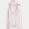 Sudadera con capucha y cuello en V Sudadera con capucha y cuello en V