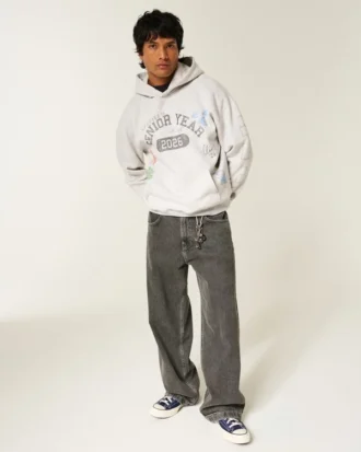 Sudadera con capucha y estampado «Boxy Senior Year 2026»