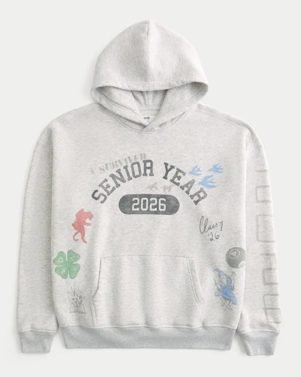 Sudadera con capucha y estampado «Boxy Senior Year 2026» Sudadera con capucha y estampado «Boxy Senior Year 2026»