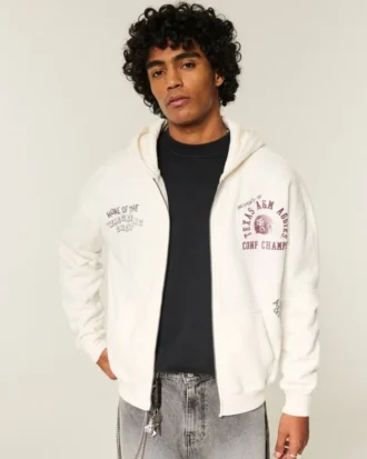 Sudadera con capucha y estampado de la Universidad de Texas A&M con cremallera