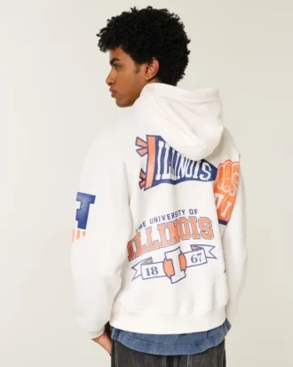 Sudadera con capucha y estampado de los Fighting Illini de la Universidad de Illinois Sudadera con capucha y estampado de los Fighting Illini de la Universidad de Illinois