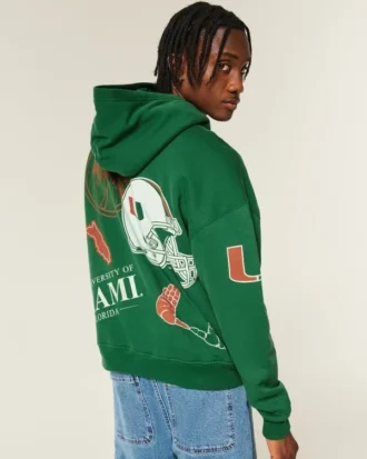 Sudadera con capucha y estampado de los Miami Hurricanes de la Universidad de Miami Sudadera con capucha y estampado de los Miami Hurricanes de la Universidad de Miami
