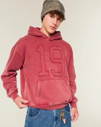 Sudadera con capucha y estampado numérico
