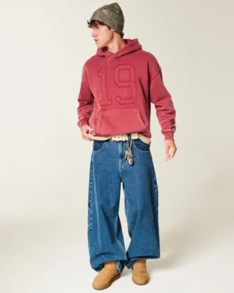 Sudadera con capucha y estampado numérico