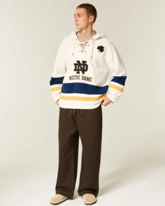 Sudadera con capucha y gráfico de hockey de la Universidad de Notre Dame Fighting Irish