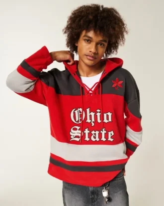 Sudadera con capucha y gráfico de hockey de los Buckeyes de la Universidad Estatal de Ohio
