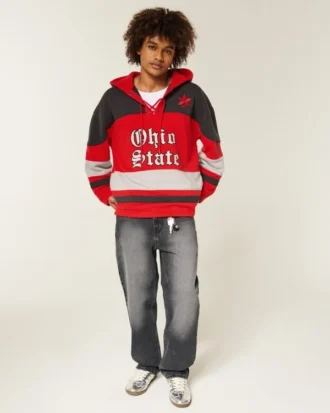 Sudadera con capucha y gráfico de hockey de los Buckeyes de la Universidad Estatal de Ohio