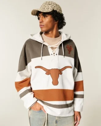Sudadera con capucha y gráfico de hockey de los Longhorns de la Universidad de Texas en Austin