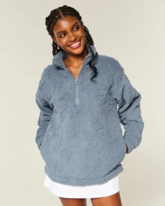 Sudadera con cremallera de un cuarto de Gilly Hicks Sherpa