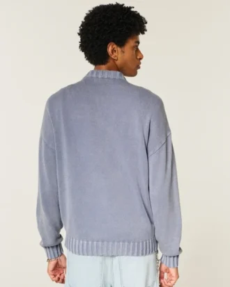 Sudadera con cuello redondo y estampado cuadrado