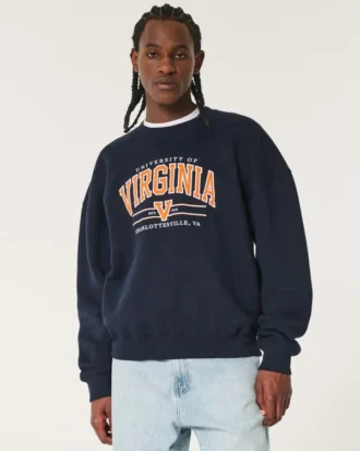 Sudadera con cuello redondo y gráfico de la Universidad de Virginia