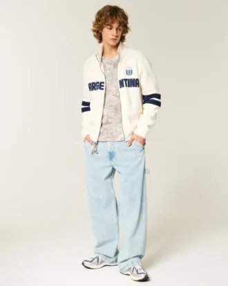 Sudadera con estampado de Argentina y media cremallera