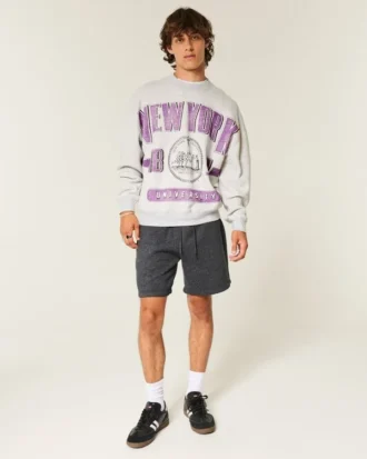 Sudadera con gráfico Boxy New York University Violets