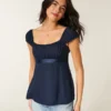 Top babydoll con lazo de satén Top babydoll con lazo de satén