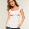 Top babydoll con lazo de satén Top babydoll con lazo de satén