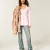 Top babydoll de manga larga con cuello Henley