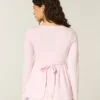 Top babydoll de manga larga con cuello Henley