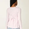 Top babydoll de manga larga con pinzas en el pecho