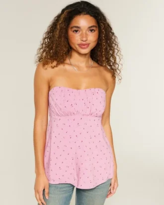 Top babydoll sin tirantes fácil de llevar