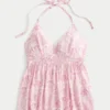 Top babydoll tejido con cuello halter Top babydoll tejido con cuello halter