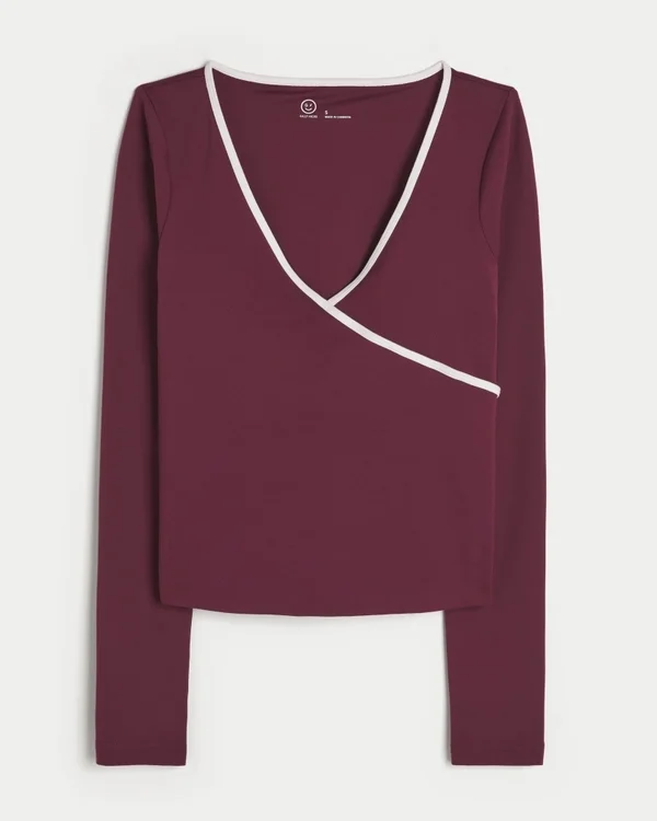 Top cruzado con ribetes Gilly Hicks Active Top cruzado con ribetes Gilly Hicks Active