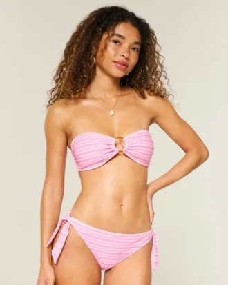 Top de bikini bandeau con anilla