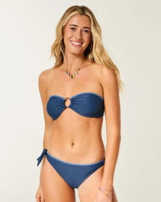 Top de bikini bandeau con anilla