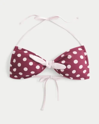 Top de bikini bandeau con lazo delantero