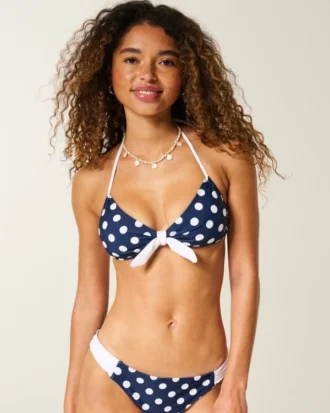Top de bikini bandeau con lazo delantero