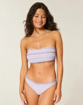Top de bikini bandeau fruncido