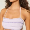 Top de bikini bandeau fruncido