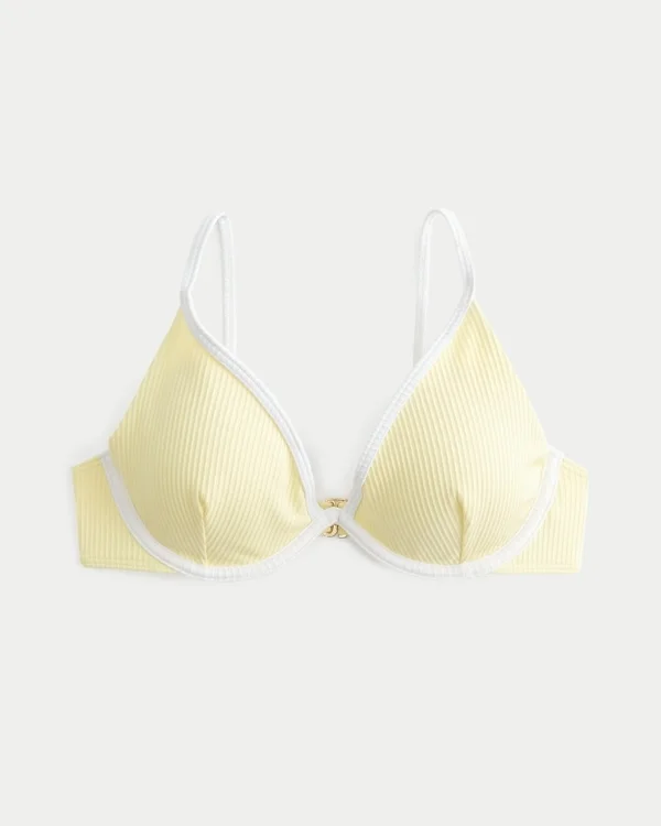 Top de bikini con aros y escote pronunciado Top de bikini con aros y escote pronunciado