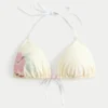 Top de bikini triangular con cuello halter y estampado Spring Break