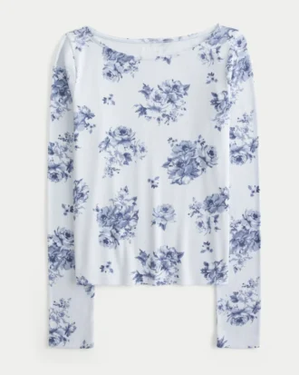 Top de manga larga con cuello en V